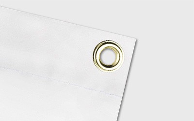 현수막 배너 타공, 아일렛, 금속링 이미지