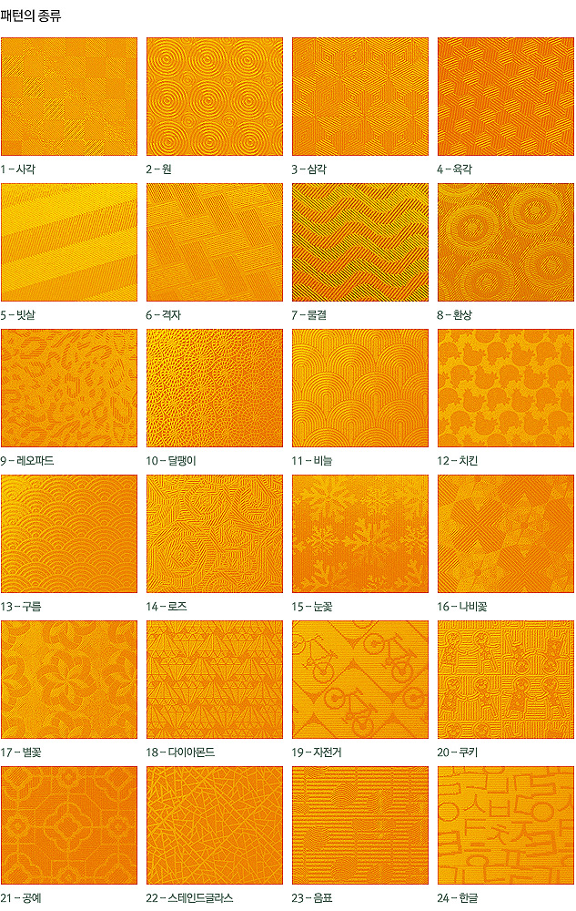 20가지 다양한 패턴코팅